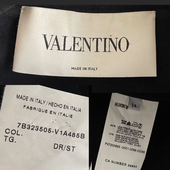 VALENTINO Wool Cashmere Embellished Soldier Asymmetrical Blazer Jacket Navy 14 - Picture 16 of 16